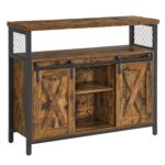 Rustic Brown Sideboard with Sliding Barn Doors
