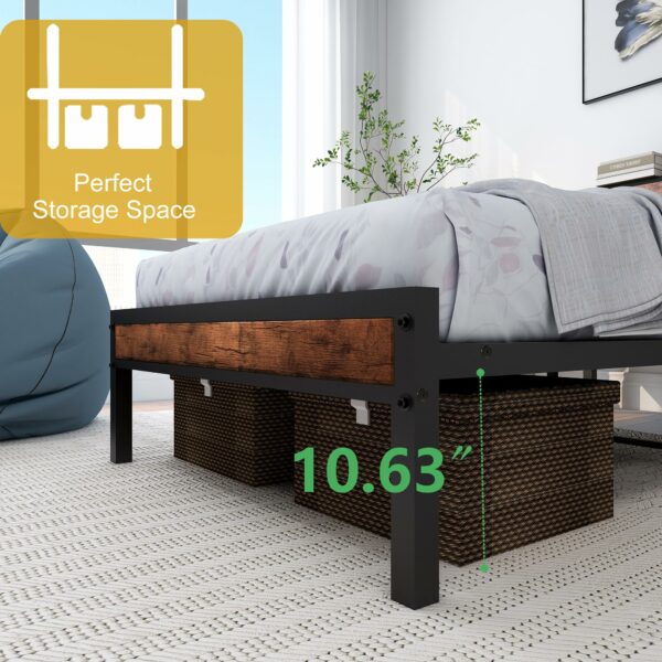 Single Size Bed Frame with Storage Wooden Headboard 90×190cm