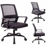 Adjustable Ergonomic Mesh Office Chair with Lumbar Support, Height Adjustment, 360° Swivel & Tilt – Black