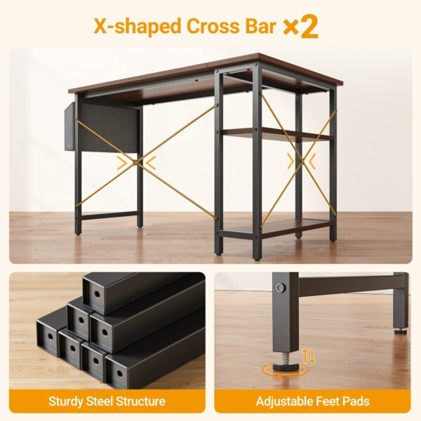 L Shaped Gaming Desk 120x70 cm Computer Desk with Storage Bag