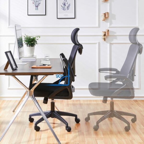 Ergonomic Office Chair with High Back, Flip-up Armrests & Lumbar Support