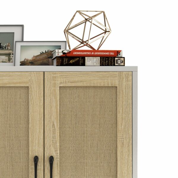 White Rattan Sideboard Cabinet