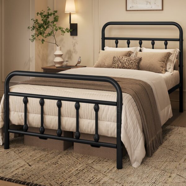 Single Bed Frame Vintage Iron Platform Bed 3ft