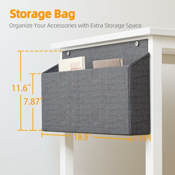 L-Shaped Gaming Desk 100x70 cm with Storage Shelves and Bag White