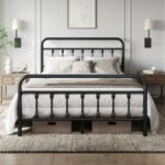 Double Bed Frame Vintage Iron Platform Bed 4ft6