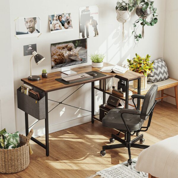 L Shaped Gaming Desk 120x70 cm Computer Desk with Storage Bag