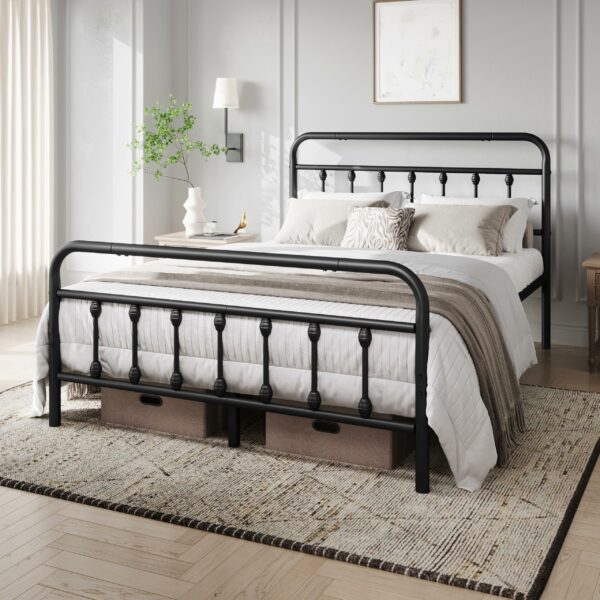 Double Bed Frame Vintage Iron Platform Bed 4ft6
