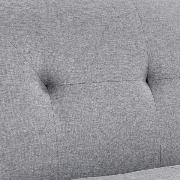 Sofa Bed Fabric Click Clack Sofa Bed with 2 Cup Holders Light Gray